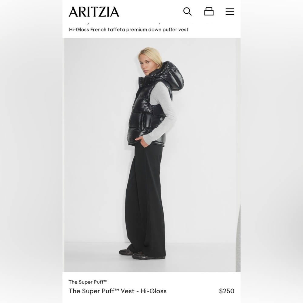 Aritzia The Super Puff Vest - Hi-Gloss Black